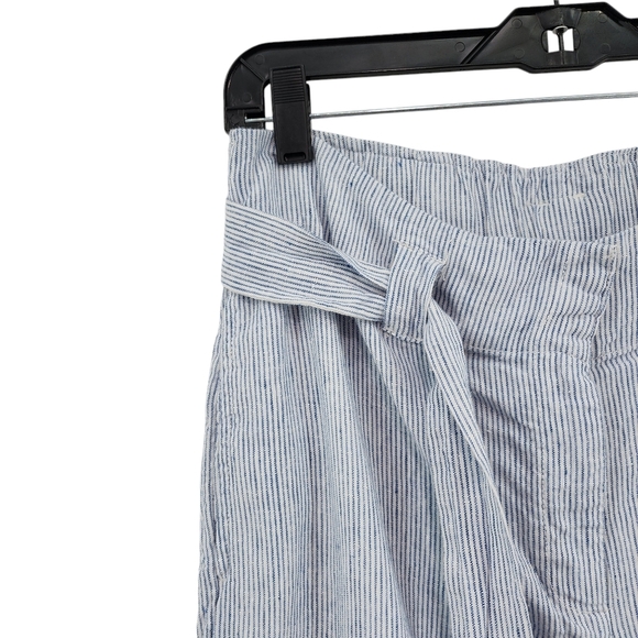 Chico's Women 100% Linen Blue Relaxed Fit Lagenlook Trousers - Picture 2 of 9